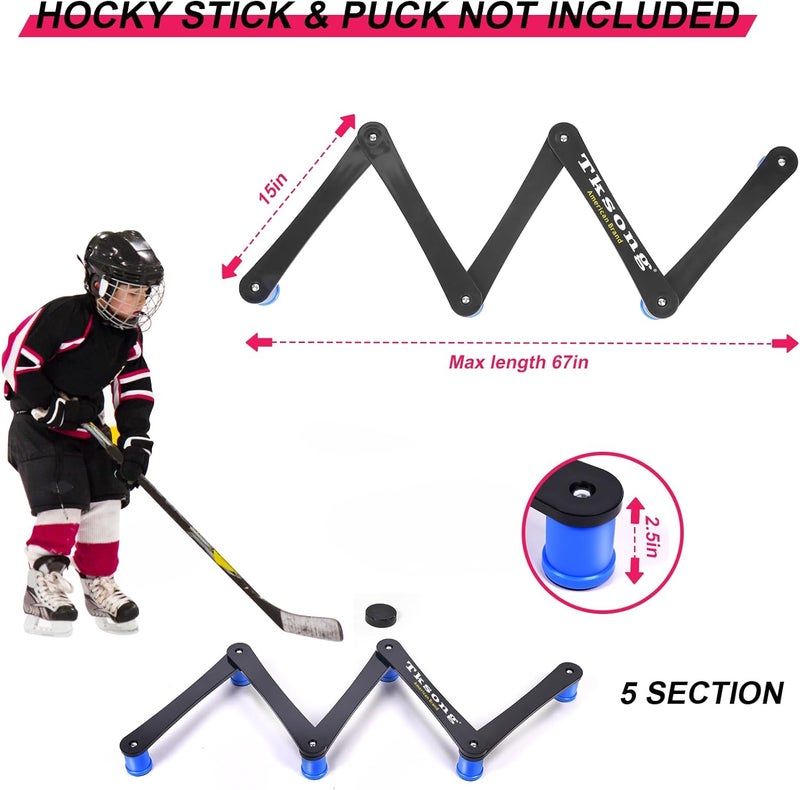 Tksong Hockey Training Equipment - Adjustable Hockey Trainer for Stick Handling & Puck Control | Portable Training Aids for Kids & Adults | On/Off Ice Use，5/7 Sections - Image 5